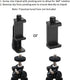 Alphx Universal Smartphone Tripod Cell Phone Holder Mount Adapter Set, Fits All Phones, Includes Mini Tripod