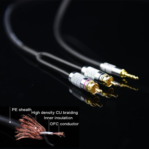 Primeda Audiophile Audio Cable Stereo 3.5mm Male to 2 RCA Male for MP3, CD, Speakers, Home Theater