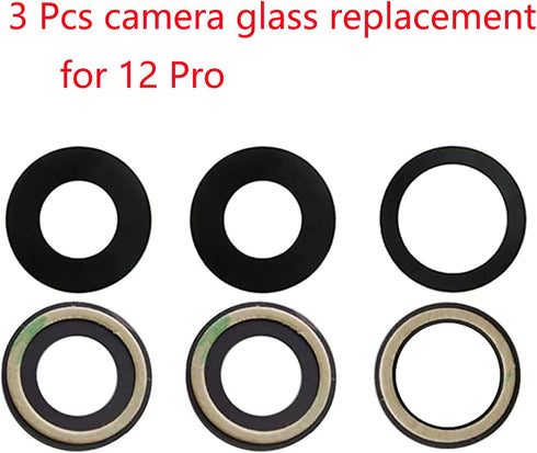 3 Pcs(1 Set) Sapphire Rear Back Camera Glass Lens Replacement for iPhone 12 Pro with Preinstalled Adhesive and Repair Tool Kits