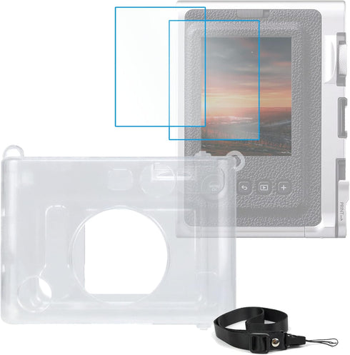 Mini Evo Clear Case for Fujifilm Instax Mini Evo Instant Camera, Transparent Photo Printer Protector with Accessories