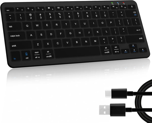 Bluetooth Keyboard, Ultra-Slim Wireless for iPad, Rechargeable Ergonomic Computer Keyboard for iOS, Android, Windows PC