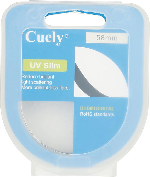 MECCANIXITY 58mm Slim Frame UV Lens Filters, Multi-Coated Protective Lenses, Pack of 2 for Camera Photography
