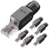 VCELINK RJ45 Connector Tool-Free, CAT6 Field Termination Plug, Gold Plated Modular Plug for 23 to 26 AWG Cable