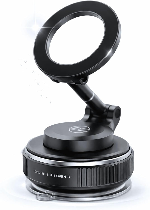 ZIZ Heavy Duty Magnetic Phone Holder Vacuum Suction Mount Foldable, 360 Adjustable, Car/Office/Gym