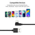 3 Pack 1ft Right Angle USB C Cable - Fast Charging 90 Degree USB A to Type C, Compatible with Samsung Galaxy & Google