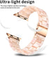 Bestig Compatible Resin Apple Watch Band, 49mm 46mm 45mm 44mm 42mm, Waterproof Replacement Strap for iWatch, Pink Flower