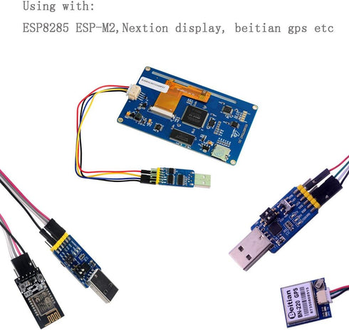 NEXTION CP2102 6 in 1 USB to TTL Serial Adapter Module, USB to TTL 485 232, with 4P Dupont Cable