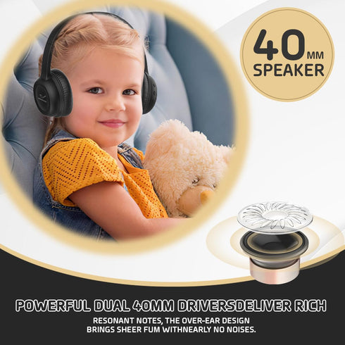 85dBVolume 30H vinamass Kids Bluetooth Headphones,Kids Wireless Headphone with Limiter, Playtime, Adjustable