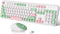 FOPETT 2.4GHz Wireless Keyboard and Mouse Set, Full-Size Keyboard with Switch Button, Compatible for