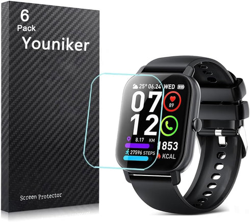 6 Pack Screen Protector Film Compatible with Ddidbi P66E 1.85” Smart Watch, Crystal Clear HD Anti-Scratch
