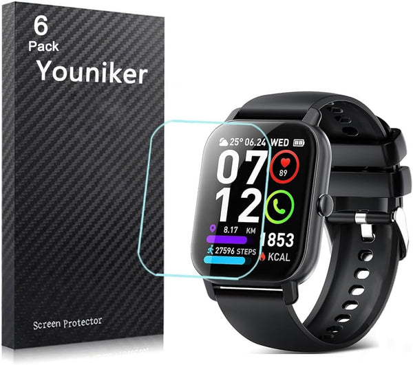 6 Pack Screen Protector Film Compatible with Ddidbi P66E 1.85” Smart Watch, Crystal Clear HD Anti-Scratch