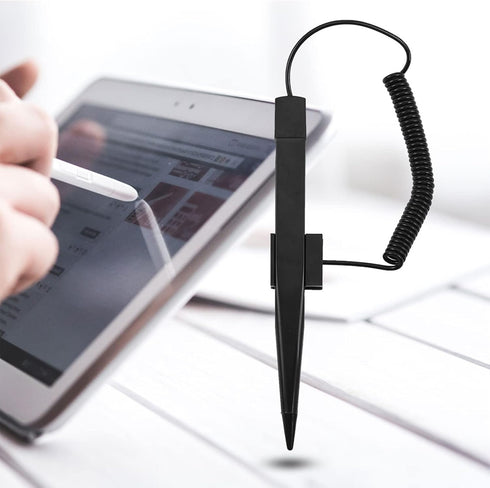 Universal Disc Tip Resistive Stylus, Capacitive Touch Screen Pen with Spring Rope for Tablet Mobile Phone Industrial PC