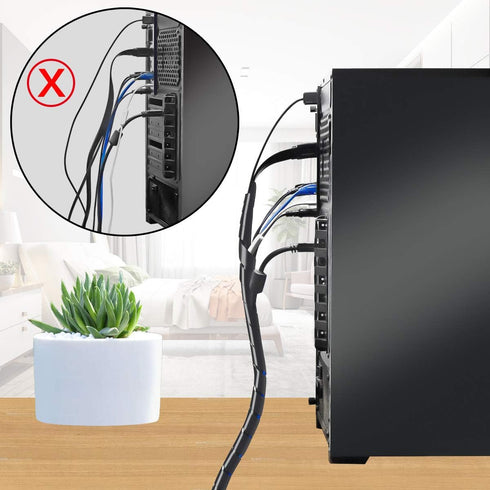 33FT XHF 5/16" Spiral Cable Wrap, 8mm Cord Organizer Sleeve for Computer Electrical Wires