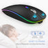 TENMOS Wireless Bluetooth Mouse, LED Slim (Bluetooth 5.1/5.0 + USB) 2.4GHz Rechargeable Silent Mouse with Type C