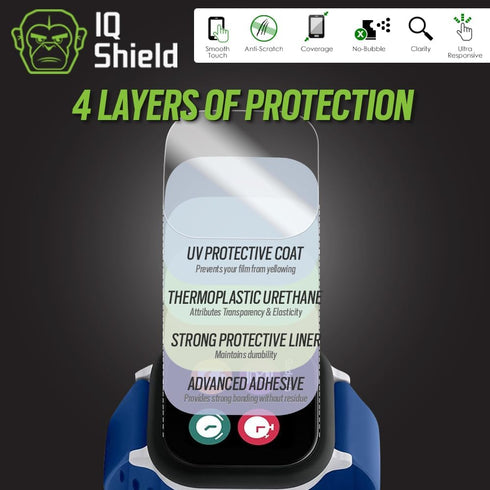 IQShield Screen Protector (6-Pack) Compatible with Verizon Gizmo Watch 2 - Anti-Bubble Clear TPU Film