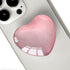Expanding Mobile Cell Phone Grip, Heart Shape Glass Holder for Smartphones, Collapsible Stand (Pink)