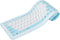 103 Keys Foldable Silicone Keyboard, Wired USB Waterproof Rollup Keyboard for PC Laptops (Blue)