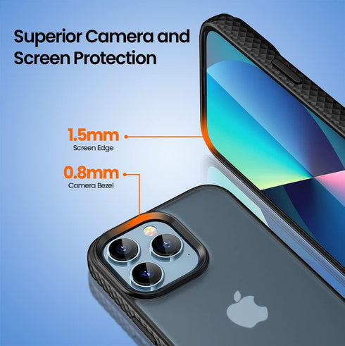 baditude Rugged Phone Case for iPhone iP14Pro, Black, Heavy Duty Military Grade Drop Protection, Ultra-Slim with