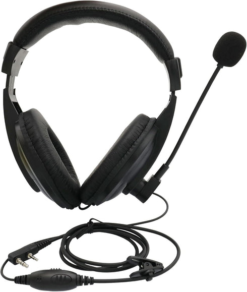 Overhead Headsets Headphones with VOX-PTT Boom Mic, Compatible with Kenwood Puxing Quansheng Wouxun HYT Nexedge Two Way