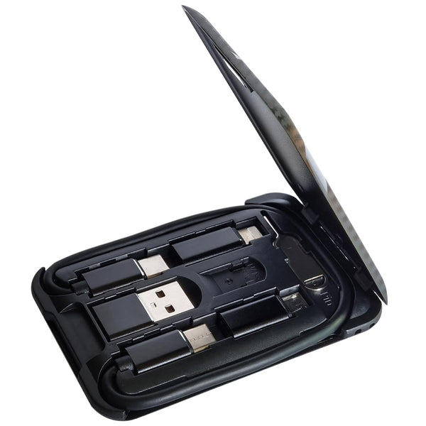 USB Type C to C Charging and Data Transfer Cable with 3 Adapters in Credit Card Size Case