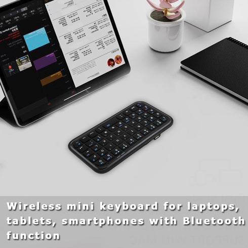 Super Mini Wireless Keyboard, Rechargeable Cordless Bluetooth Keyboard, Compact Travel Keypad for iPad, Laptop, PC