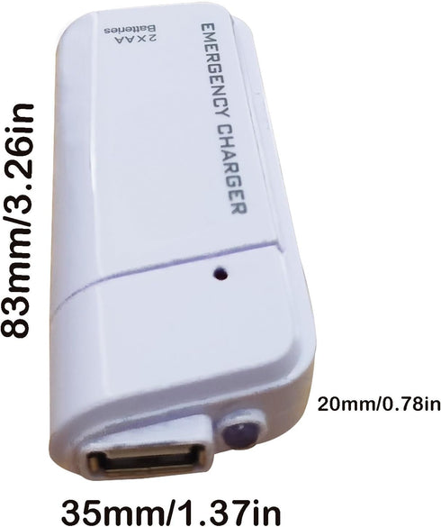 Battery Operated Phone Charger Emergency | USB Battery Powered Small Power Bank Portable 2 AA Batteries Powered Outlet