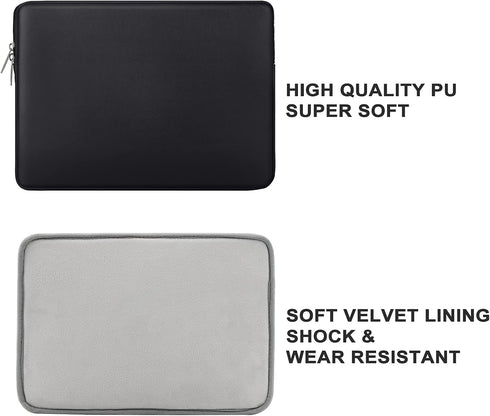 RAINYEAR 13 Inch Laptop Sleeve, Black, Water Resistant Padded Cover Bag for 2021 2022 MacBook 13.6" M2