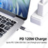 USB C Magnetic Adapter (Straight 2 Packs), USB2.0 Type C Connector with PD 120W Charge