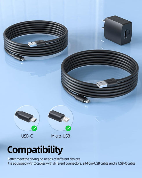 2 Cable AC Charger for Samsung Earbuds Galaxy Buds, Jabra, Tozo, and Other Bluetooth Earbuds Speakers