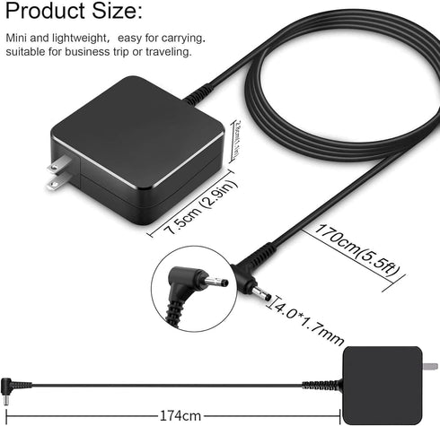 65W 45W AC Adapter Charger Replacement for Lenovo IdeaPad 3 5 110 310 320 330 330s S145 S340 Series Charger 110-15ISK
