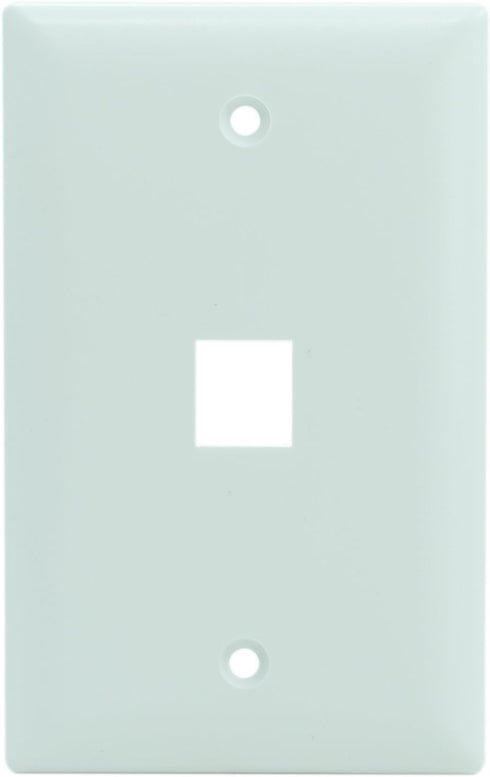 Legrand - OnQ 1 Port Single Gang Wall Plate, Ethernet Wall Plate, White, 10 Pack, High-Impact Plastic
