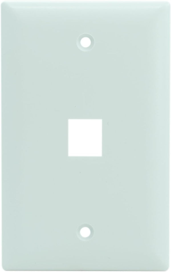 Legrand - OnQ 1 Port Single Gang Wall Plate, Ethernet Wall Plate, White, 10 Pack, High-Impact Plastic