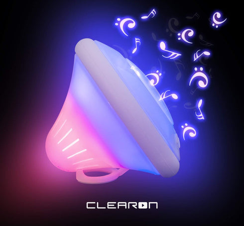 Wireless Floating Bluetooth Speaker IPX7 Certified Waterproof – Ideal for Pool & Shower - RGB Mood Illumination w/Stand & Clip
