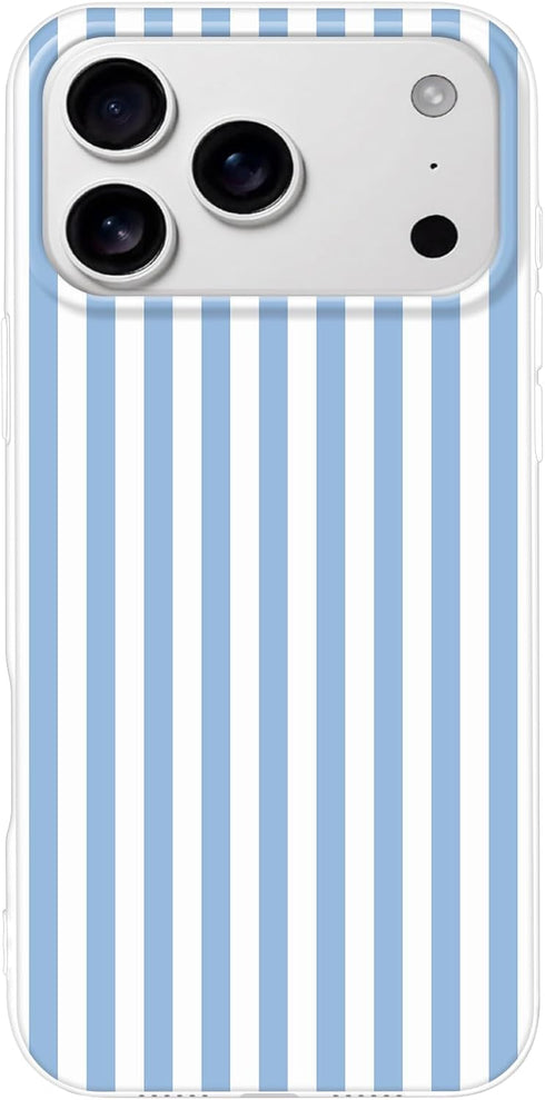Mouzor Cute Striped Phone Case for iPhone 17 Pro Max, Girly Aesthetic Design