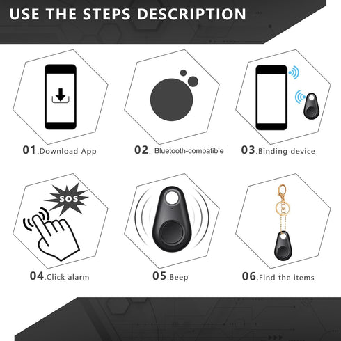 Flutesan 8 Packs Portable GPS Tracking Mobile Tracking Anti Loss Smart Device Key Finder Locator GPS Tracker Device