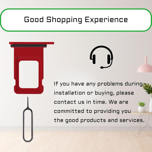 Red SIM Card Slot Replacement for iPhone XR, Single SIM Version Card Tray Holder Adapter with Waterproof Rubber Ring