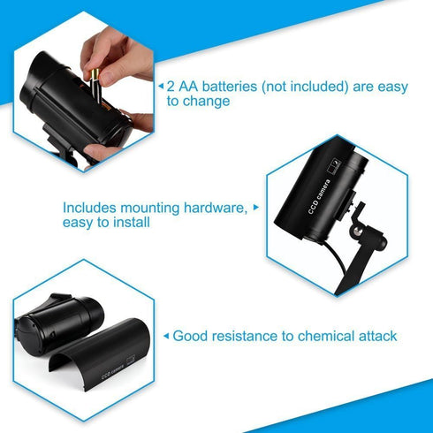 F FINDERS&CO Dummy Security Camera, Fake CCTV Surveillance System with Realistic Red Flashing Lights for Indoor Outdoor