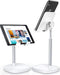 LISEN White Desk Organizers and Accessories, Adjustable Cell Phone Stand for 4-10in iPhone 13 Pro iPad Kindle Samsung