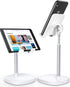 LISEN White Desk Organizers and Accessories, Adjustable Cell Phone Stand for 4-10in iPhone 13 Pro iPad Kindle Samsung