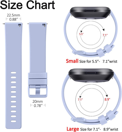 Sport Bands Compatible with Fitbit Versa 2, Classic Soft Silicone Replacement Wristbands for Smart Watch (Large, Baby