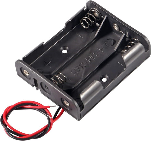 Aobao 6pcs AA Battery Holder Case Box with Leads Wires, 3 AA Battery Holder 3 X 1.5V 4.5V