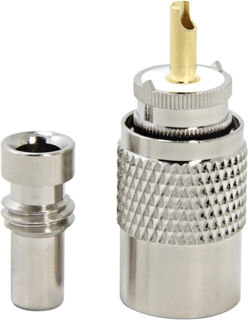 PL 259 Connectors, 5-Pack UHF Male Solder Connector Plug with Reducer, Teflon Material for RG59, RG8, RG8x