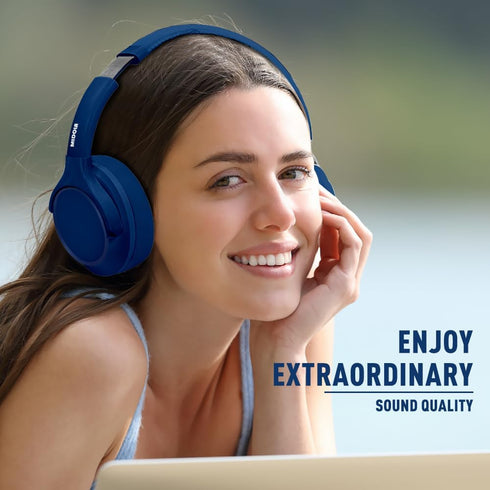 Bluetooth Headphones Over Ear, 68H Playtime, 6 EQ Wireless Headset with Microphone, HiFi Stereo, Deep Bass