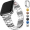 Fullmosa No Tools Needed Compatible Apple Watch Bands for Women Men, Metal Strap with Case for iWatch Series 9 8 7 6 5