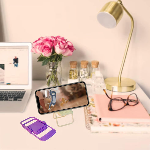 4Pcs Foldable Desktop Chair Cell Phone Stand, Multifunction Mobile Phone Holder Lazy Phone Stand