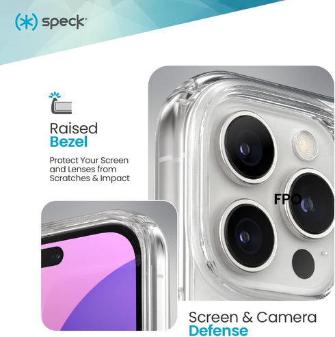 16 Speck Clear iPhone Pro Max Case - Slim Phone Case - GemShell - Crystal Clear