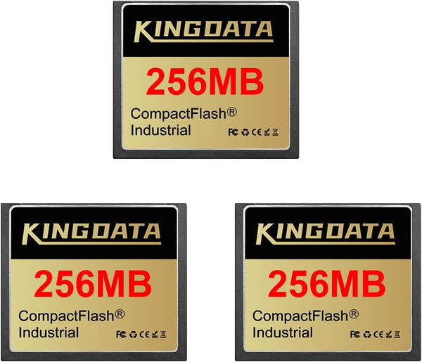 KINGDATA Industrial Compact Flash Memory Card 3pack 256MB FAT16 Type I for Industrial