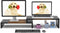 WESTREE Dual Monitor Stand, Adjustable Length and Angle Riser with 2 Shelves, Desktop Organizer for Monitors and Laptops