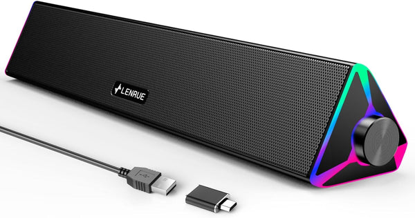LENRUE Computer Speakers for Desktop,PC Speakers with Single USB for Power and Stereo