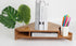 Triangle Monitor Stand Riser, Cut Triangle Desktop Corner Shelf with Drawers, Wooden Computer Stand with Storage for